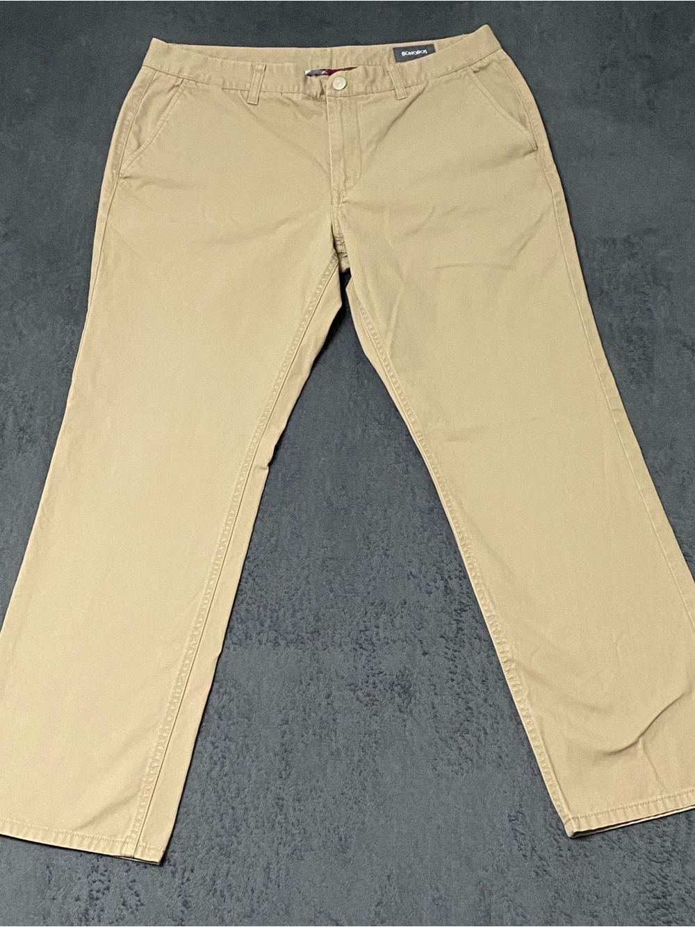 Bonobos Khaki Pants Mens 36 Classic Washed Chino in a straight-leg cut (FLAW)